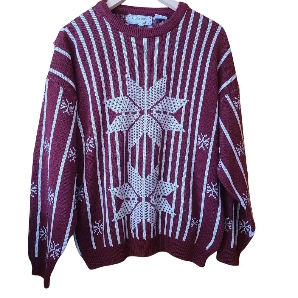 Celebrity Club vintage MEDIUM knit sweater 1980s grandpacore farmhousecore retro